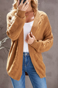 Cable-Knit Open Front Cardigan Trandify Deal