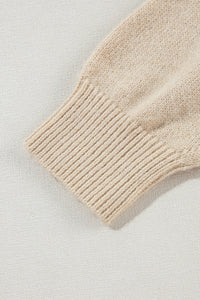 Crochet Flower Round Neck Long Sleeve Sweater Trandify Deal