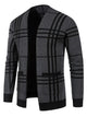 Men’s Plus Size Plaid Cardigan – Buffalo Check Open Front Long Sleeve Sweater
