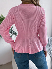 Women's Cable Knit Peplum Sweater | Cozy Acrylic Top