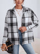 Plaid Collared Neck Button Down Jacket Trandify Deal