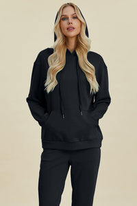 Basic Bae Full Size Air Scuba Drawstring Long Sleeve Hoodie with Kangaroo Pocket Trandify Deal
