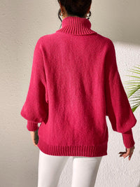 Heart Turtleneck Long Sleeve Sweater Trandify Deal