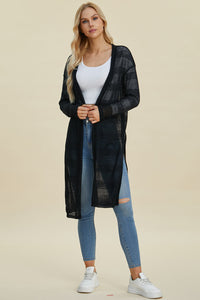 Double Take Full Size Open Front Longline Cardigan Trandify deal