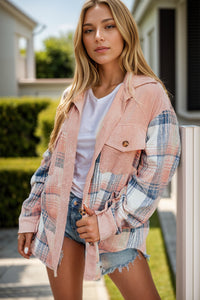 Plaid Button-Up Long Sleeve Shacket for Women - Trendy & Comfortable Outerwear at TrandifyDeal