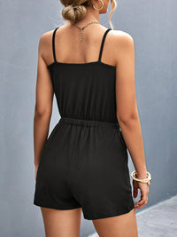 Scoop Neck Romper with Pockets Trandify deal