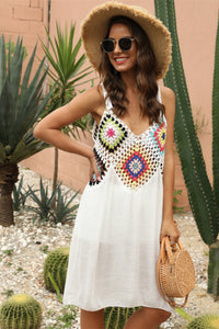 Geometric V-Neck Spaghetti Strap Cover Up Dress Trandify deal