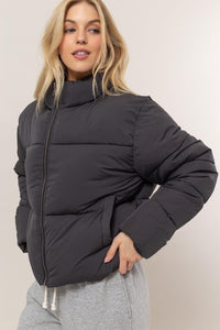 HYFVE Quilted Back Drawstring Puffer Jacket Trandify Deal