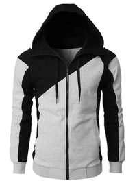 Men’s Color Block Zip Hoodie | Trendy Athletic Pullover for Casual Wear