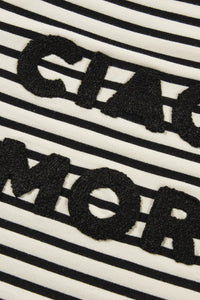 Decorative Button Striped Long Sleeve Sweatshirt Trandify Deal