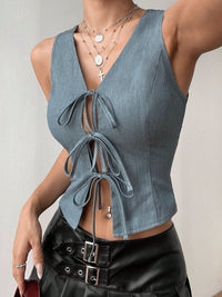 Breathable V-Neck Cropped Tank for Women – Trendy Summer Fashion