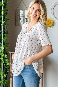 Summer Flowy Tunic with Vintage Floral Print – Casual Plus Size Top