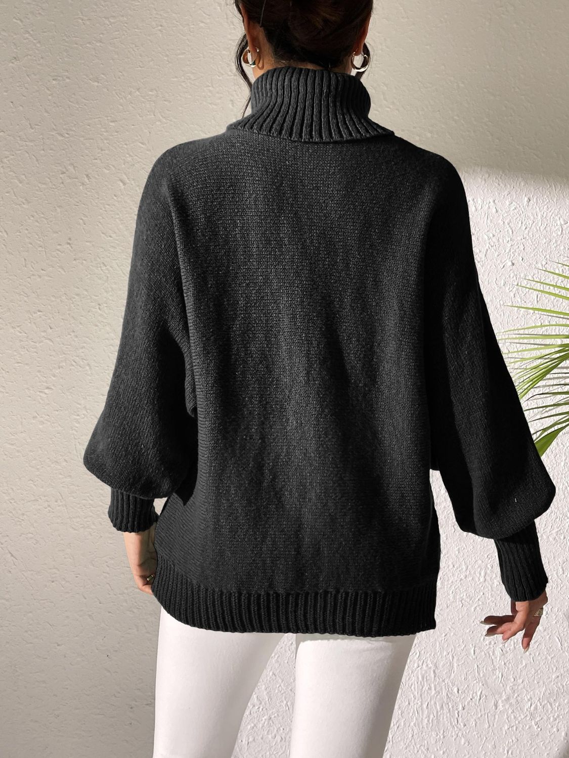 Lip Turtleneck Long Sleeve Sweater Trandify Deal