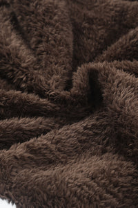 Color Block Half Zip Long Sleeve Fuzzy Sweatshirt Trandify Deal