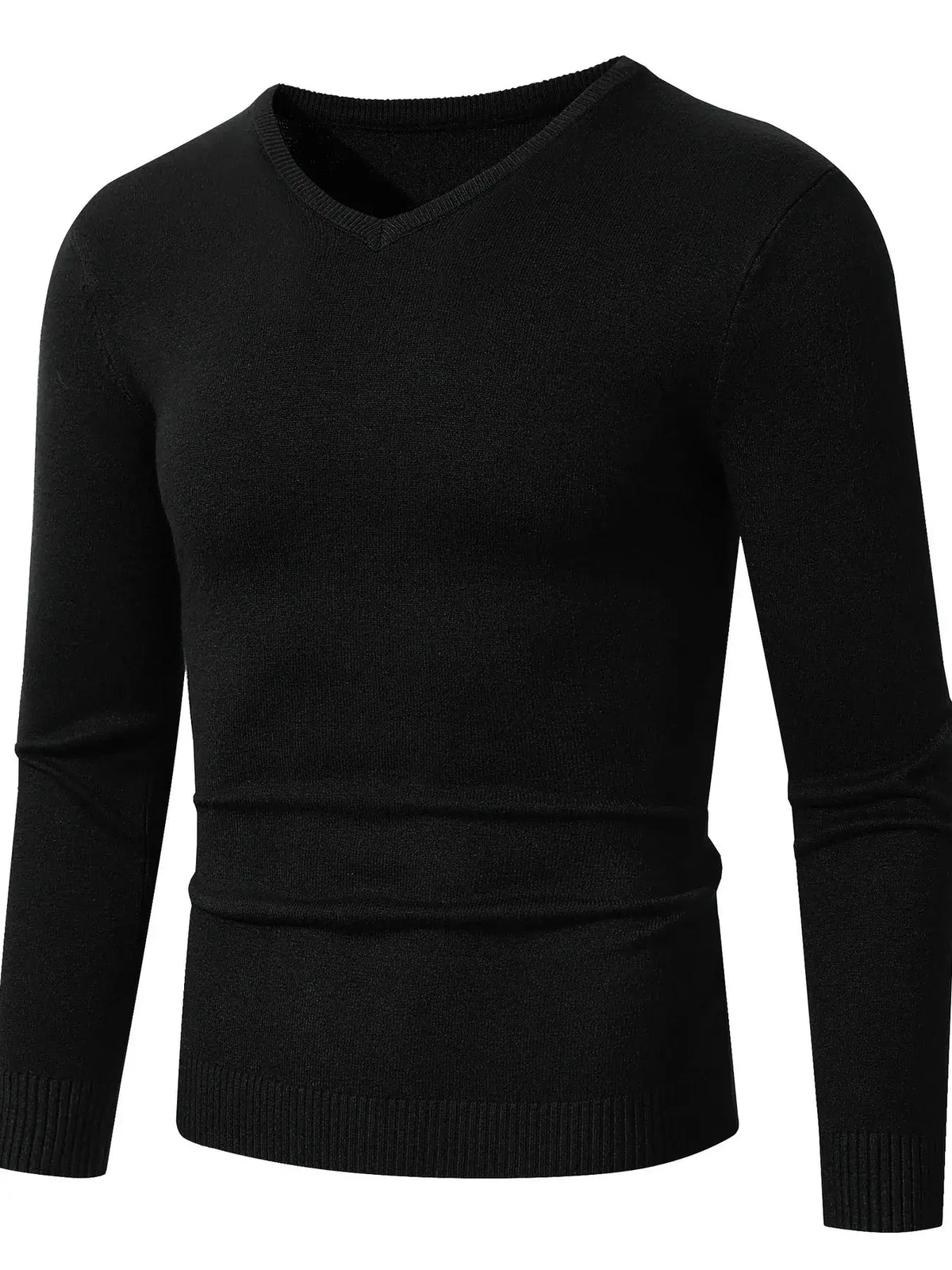Plus size men's ribbed hem sweater – long sleeve cozy pullover for big & tall