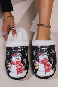 Snowman Round Toe Faux Fur Slippers Trandify Deal