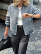 Women's Thick Buttoned Dropped Shoulder Jacket in oversized fit,