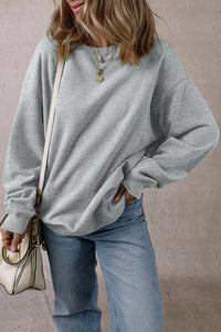 Round Neck Long Sleeve Sweatshirt Trandify Deal