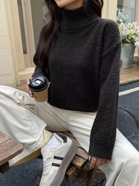Women's Ribbed Turtleneck Sweater Long Sleeve Top for Fall Winter Fashion