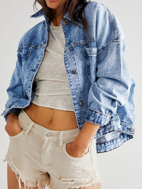 Pocketed Button Up Denim Jacket Trandify Deal