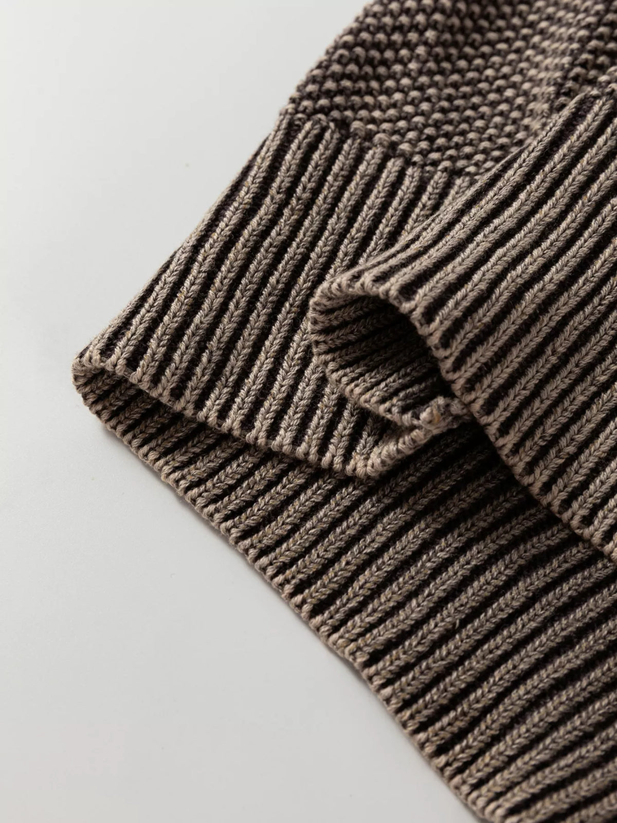 Women's beige cable knit cotton sweater casual crewneck pullover