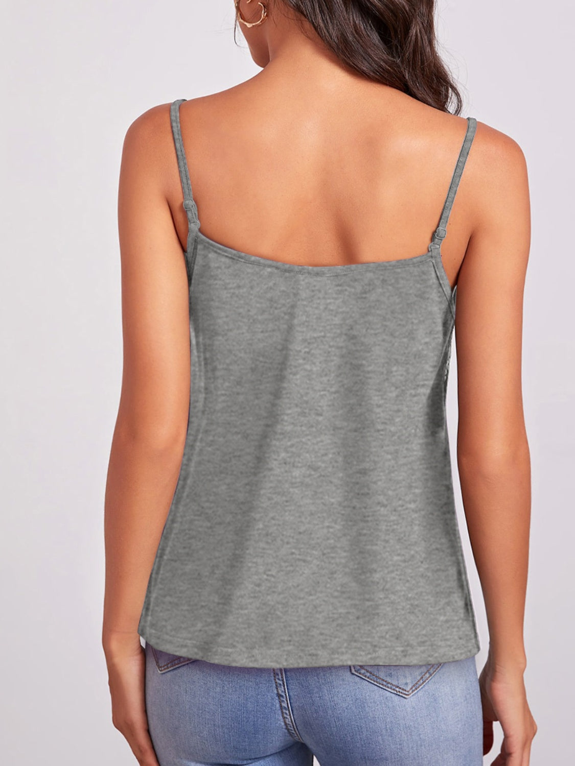 FAM-FAM Geometric V-Neck Spaghetti Strap Cami Trandify deal