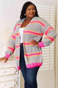 Woven Right Ribbed Long Sleeve Cardigan Trandify deal