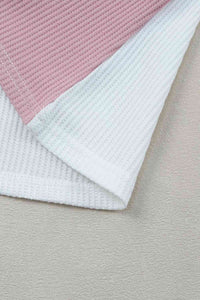 Multicolored Striped Waffle-Knit Sleeveless Tank Trandify deal