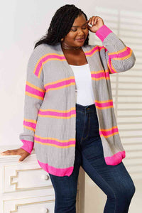 Woven Right Ribbed Long Sleeve Cardigan Trandify deal