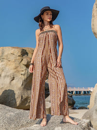 Women’s Printed Tie-Front Jumpsuit – Stylish & Comfortable