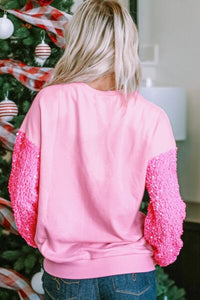Sequin Round Neck Dropped Shoulder Sweatshirt Trandify deal