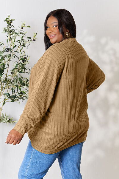 Basic Bae Full Size Ribbed Cocoon Cardigan Trandify deal