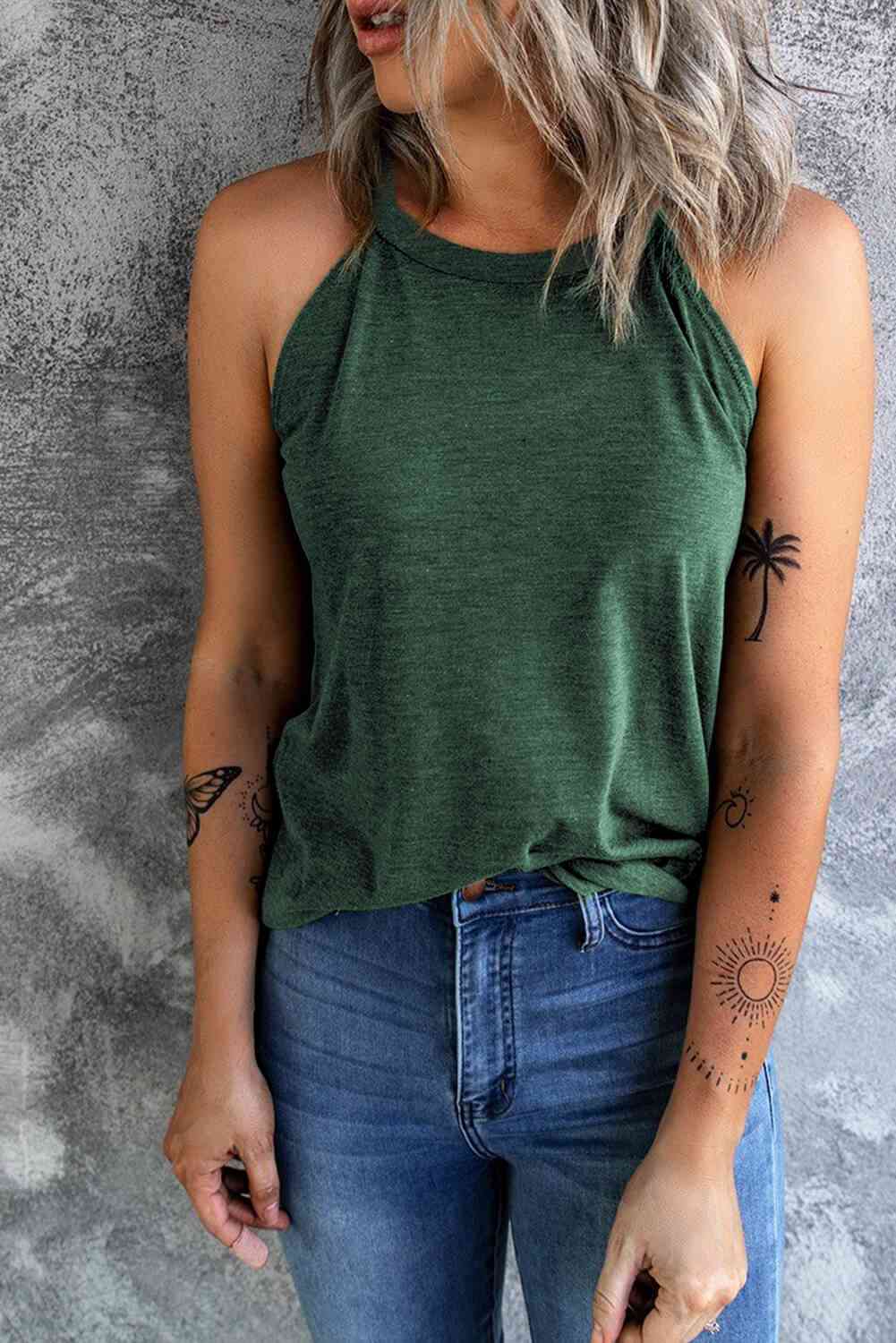 Curved Hem Grecian Tank Top - Trandify Deal
