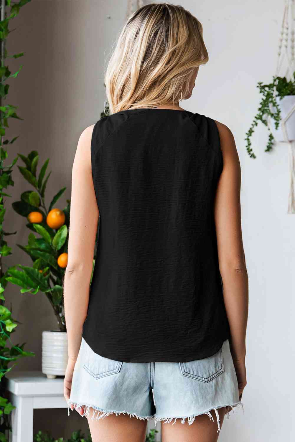 Knot Detail V-Neck Tank - Trandify Deal