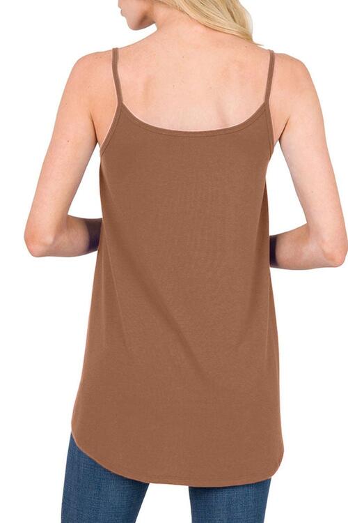Full Size Spaghetti Strap V-Neck Flowy Tunic Cami Trandify deal