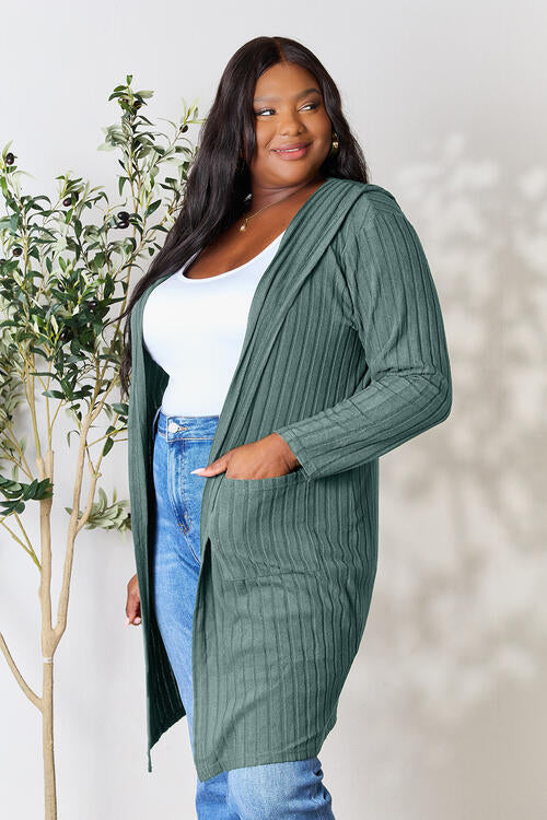 Basic Bae Full Size Hooded Sweater Cardigan Trandify deal