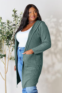 Basic Bae Full Size Hooded Sweater Cardigan Trandify deal