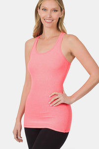 Zenana Stretchy Ribbed Knit Racerback Tank Trandify deal