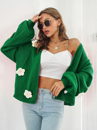 Floral Open Front Long Sleeve Cardigan Trandify deal