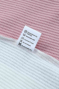 Multicolored Striped Waffle-Knit Sleeveless Tank Trandify deal