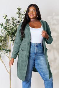Basic Bae Full Size Hooded Sweater Cardigan Trandify deal