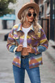 Printed Collared Neck Jacket Trandify deal