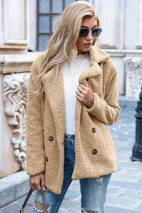 lvy Lane Full Size Lapel Collar Sherpa Coat Trandify deal