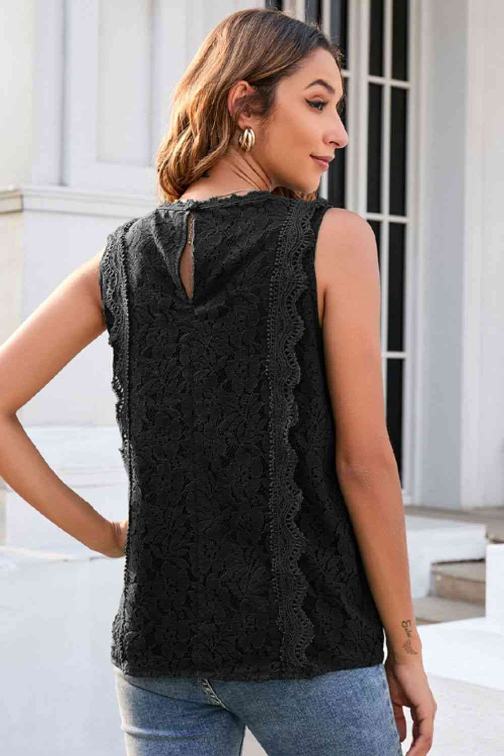 Lace V-Neck Tank Trandify deal