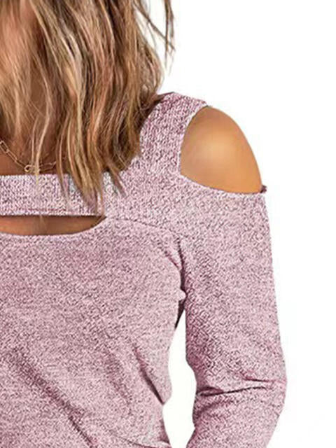 Full Size Cutout Cold Shoulder Blouse Trandify deal