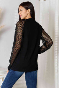Double Take Round Neck Raglan Sleeve Blouse Trandify deal