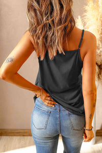 Full Size Lace Trim V-Neck Cami Top Trandify deal