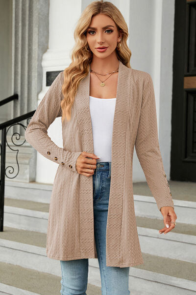 Open Front Long Sleeve Cardigan Trandify deal