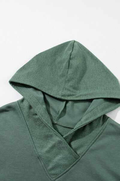 Color Block Dropped Shoulder Hoodie Trandify deal