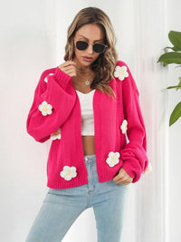 Floral Open Front Long Sleeve Cardigan Trandify deal